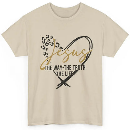 Way Truth Life Bible Verse Christian Jesus God Leopard Heart Classic Unisex T-Shirt