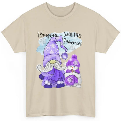 Retro Christmas Snowman And Gnome Hanging With My Snowmies Classic Unisex T-Shirt