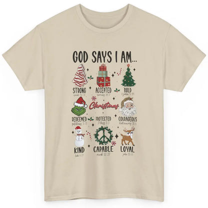 Retro Christmas God Says I Am Bible Verse Religious Boy Girl Classic Unisex T-Shirt