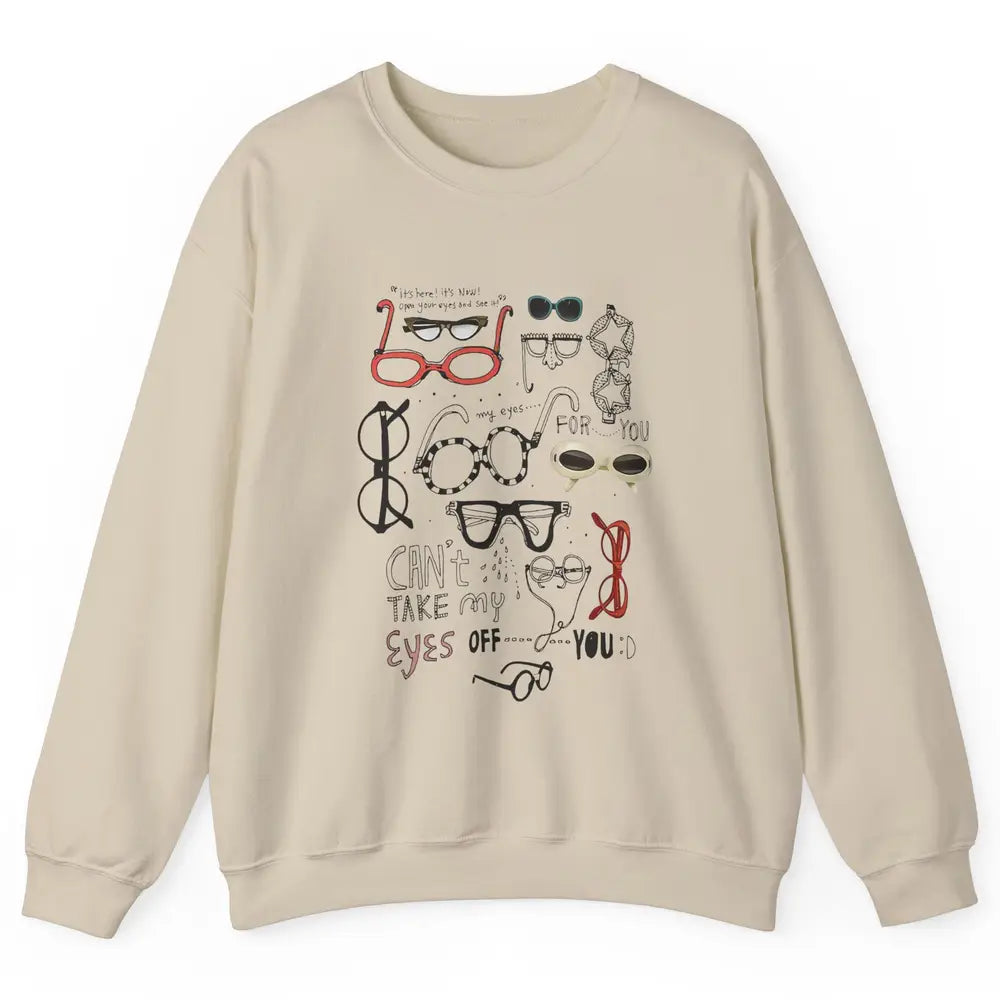 Optometrist Multiple Eyeglasses Hand Drawn Ophthalmologist Unisex Crewneck Sweatshirt