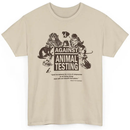 Against Animal Testing Farm Pet Liberation Right Vegan Retro Classic Unisex T-Shirt