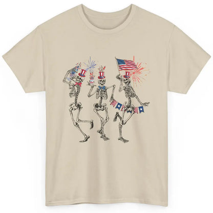 4th July Independence Day Dancing Skeletons America Flag Classic Unisex T-Shirt