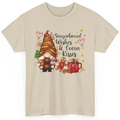 Retro Christmas Gnome Gingerbread Wishes and Cocoa Kisses Classic Unisex T-Shirt