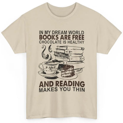 Retro Books Are Free Chocolate Healthy Reading Makes Me Thin Classic Unisex T-Shirt