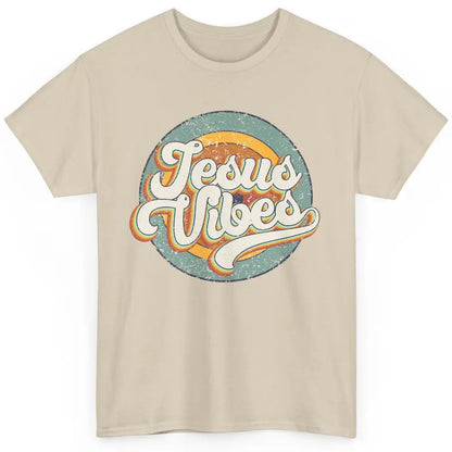 Retro Rainbow Jesus Vibes Bible Verse Christian Religious Classic Unisex T-Shirt