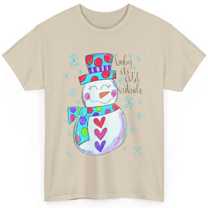 Winter Snowman Baby It's Cold Outside Christmas Hand Drawn Classic Unisex T-Shirt