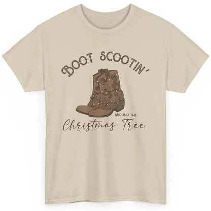 Retro Cowboy Boots Scootin' Around Christmas Tree Western Classic Unisex T-Shirt