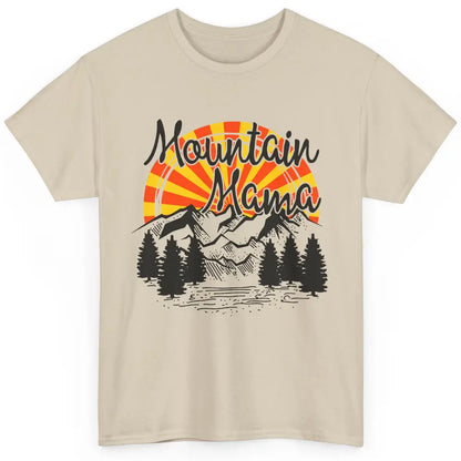 Retro Rainbow Sunset Mountain Mama Hiking Mom Climbing Classic Unisex T-Shirt