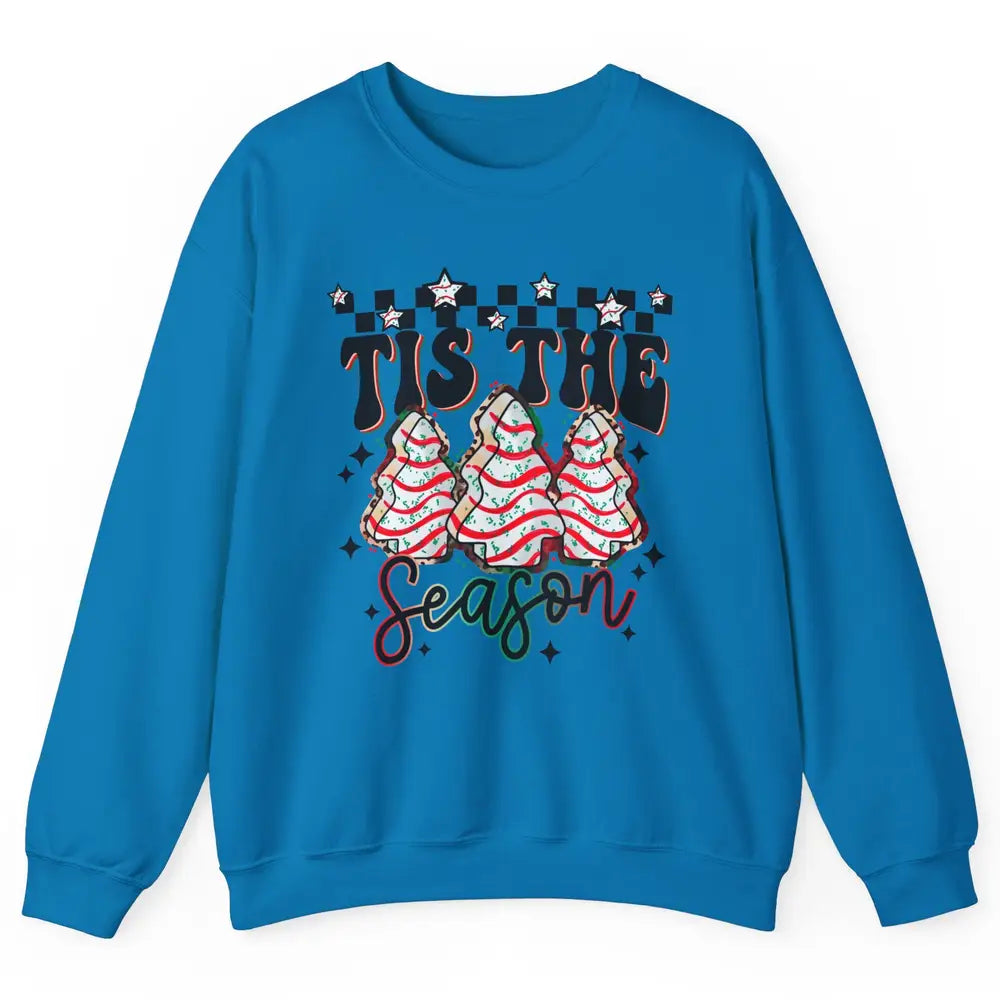 Funny Christmas Tree Cake Tis The Season Debbie Western Xmas Unisex Crewneck Sweatshirt