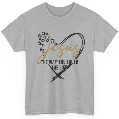 Way Truth Life Bible Verse Christian Jesus God Leopard Heart Classic Unisex T-Shirt