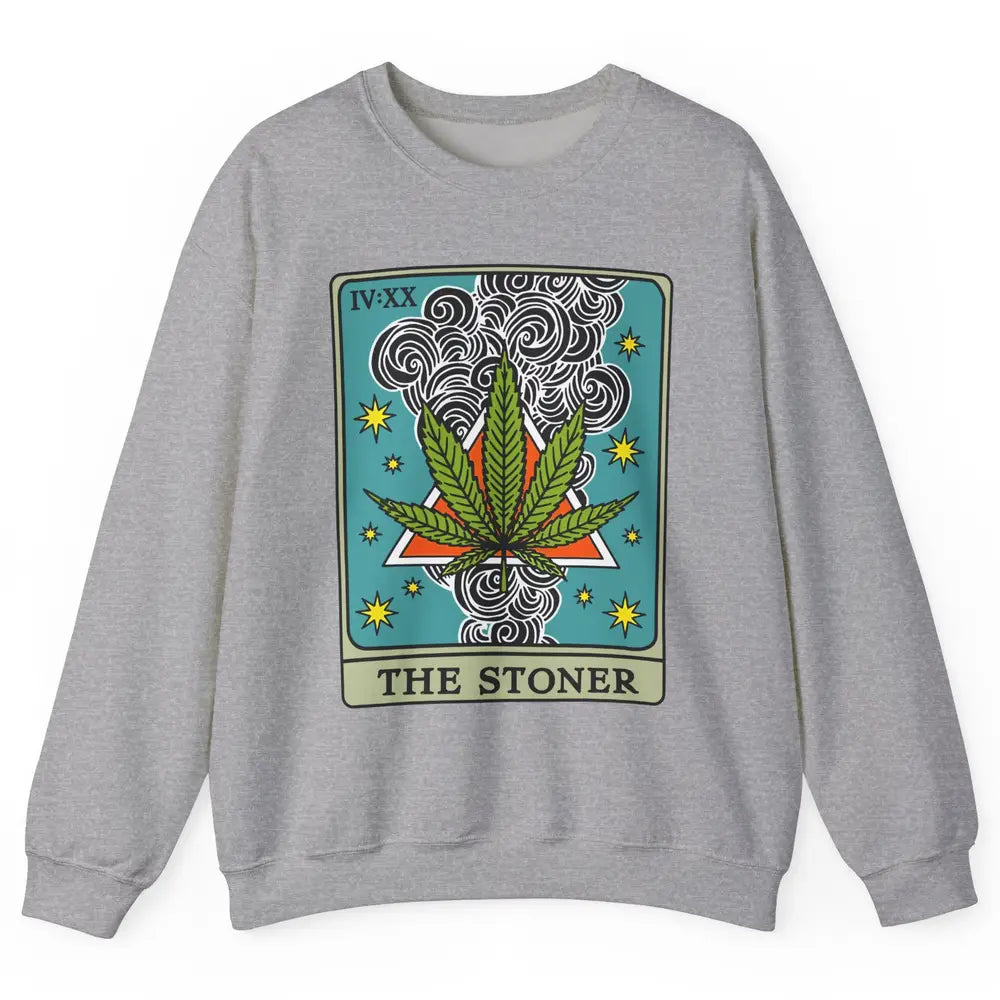 Vintage Weed The Stoner Tarot Card Weed Cannabis Marijuana Unisex Crewneck Sweatshirt
