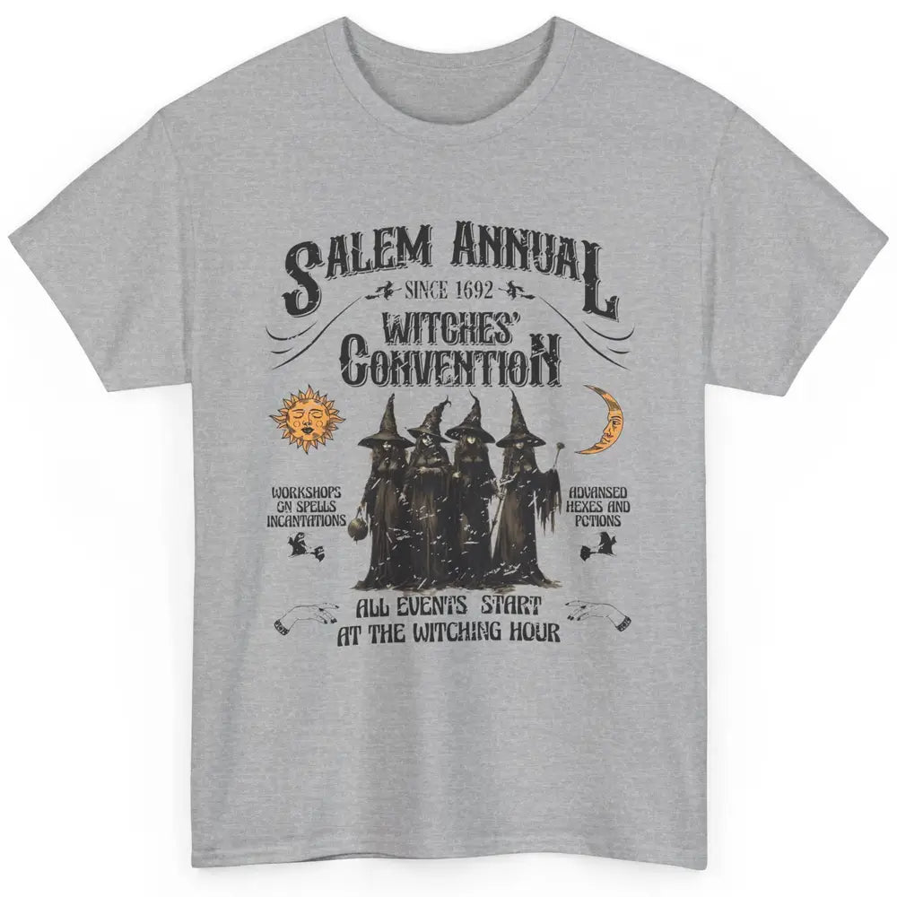 Retro Salem Annual Witches Convention Halloween Witch Magic Classic Unisex T-Shirt