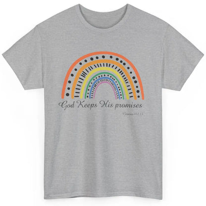Retro Rainbow God Keeps His Promises Christian Religious Classic Unisex T-Shirt