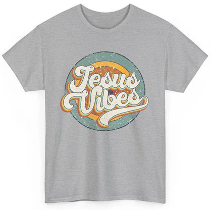 Retro Rainbow Jesus Vibes Bible Verse Christian Religious Classic Unisex T-Shirt