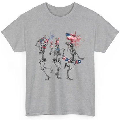 4th July Independence Day Dancing Skeletons America Flag Classic Unisex T-Shirt