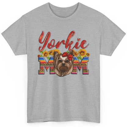 Yorkie Mom Sunflowers Leopard Yorkshire Terrier Dog Mom Gift Classic Unisex T-Shirt