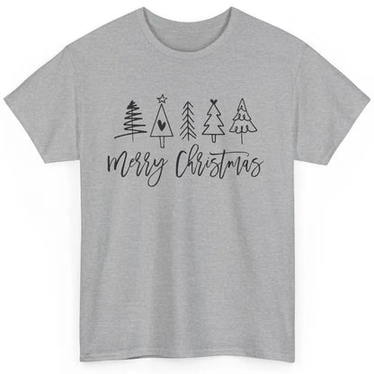 Merry Christmas Tree Heart Doodle Drawing Christmas Costume Classic Unisex T-Shirt