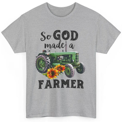 Vintage Retro Tractor God Made A Farmer Proud Farmer Farming Classic Unisex T-Shirt