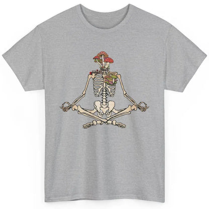 Vintage Skeleton Rib Mushroom Yoga Plants Lover Gardening Classic Unisex T-Shirt