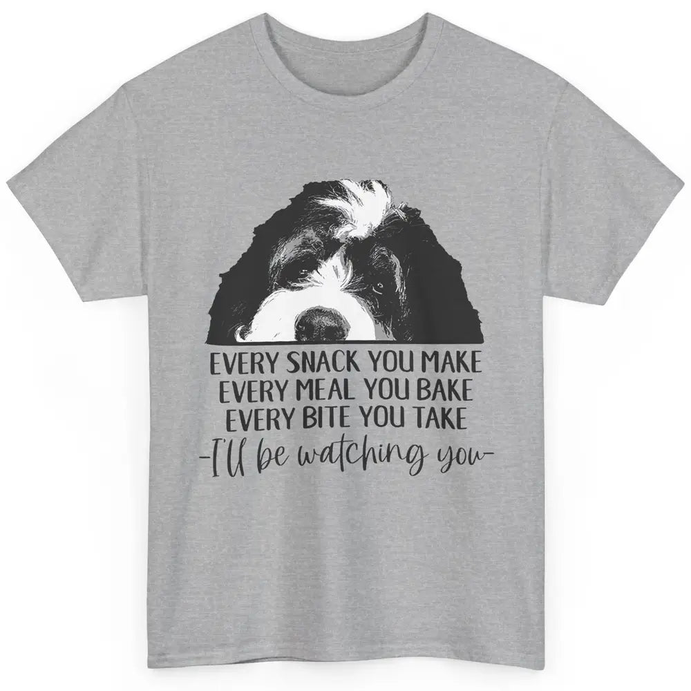 Bernedoodle I'll Be Watching You Bernedoodle Dog Lovers Gift Classic Unisex T-Shirt