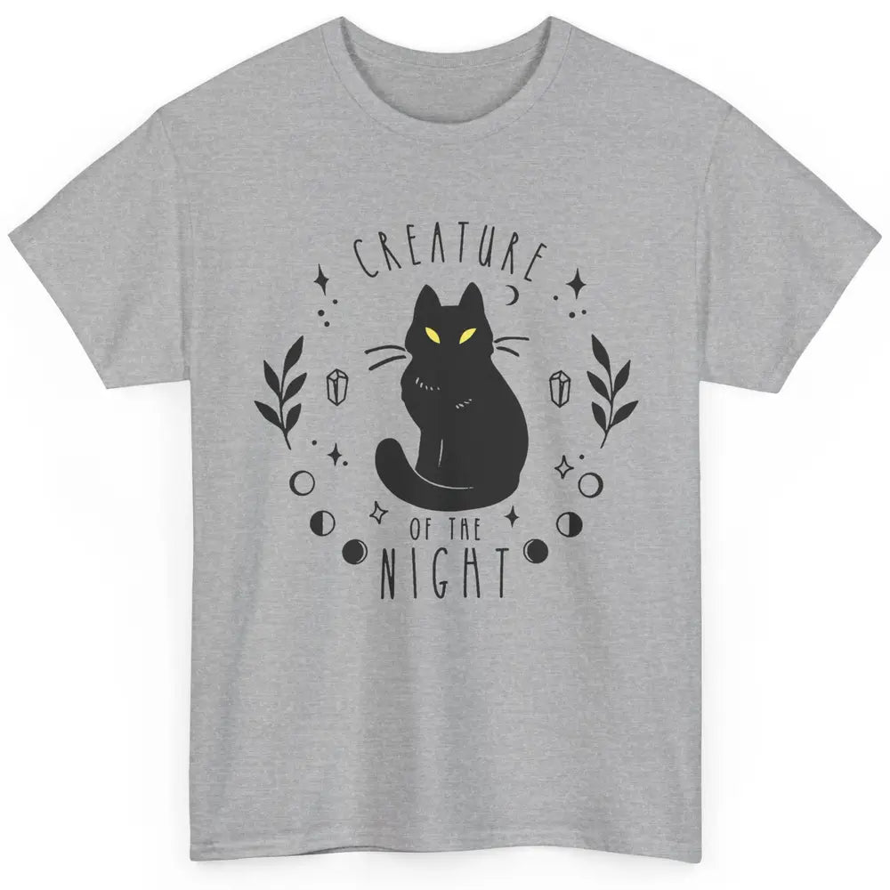 Black Cat Witch Creature Of The Night Halloween Cat Costume Classic Unisex T-Shirt
