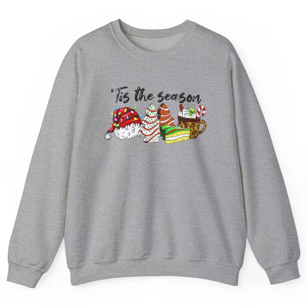 Funny Christmas Tree Tis The Season Cakes Parody Baking Gift Unisex Crewneck Sweatshirt