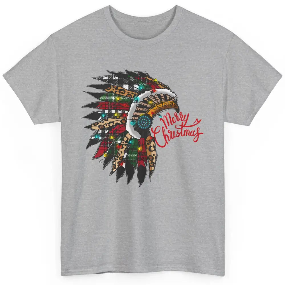 Christmas Headdress Indian Hat Leopard Western Christmas Classic Unisex T-Shirt