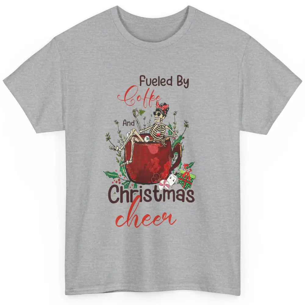 Merry Christmas Skeleton Drink Fueled By Coffee Xmas Latte Classic Unisex T-Shirt