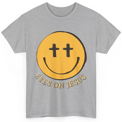 Retro Smiling Face Eyes On Jesus Christian Faith Religious Classic Unisex T-Shirt