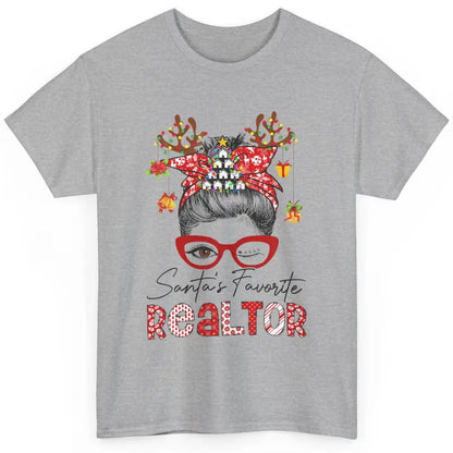 Merry Christmas Xmas Santa Messy Hair Realtor Real Estate Classic Unisex T-Shirt