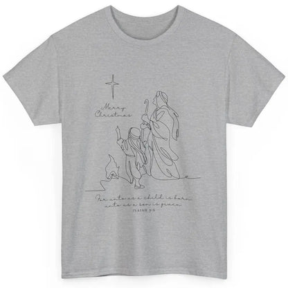 Merry Christmas Unto Us Child Is Born Christian Bible Verse Classic Unisex T-Shirt