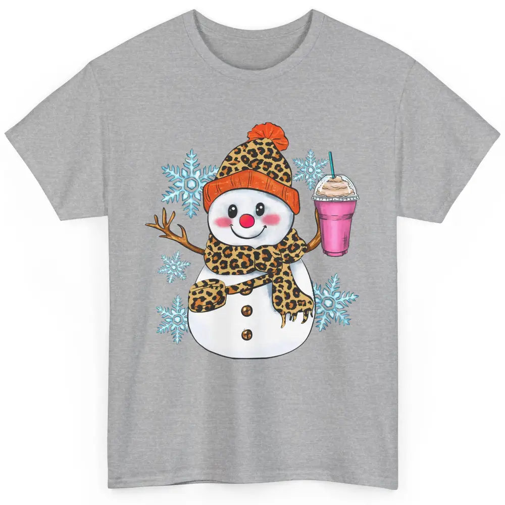 Retro Leopard Christmas Bougie Snowman Boojee Winter Holiday Classic Unisex T-Shirt