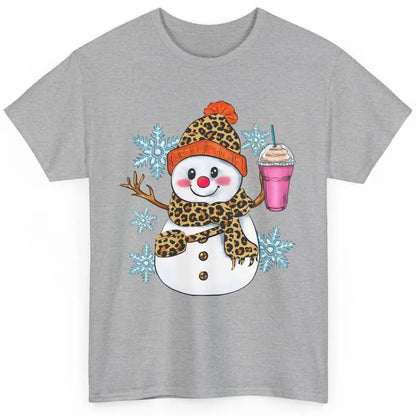 Retro Leopard Christmas Bougie Snowman Boojee Winter Holiday Classic Unisex T-Shirt