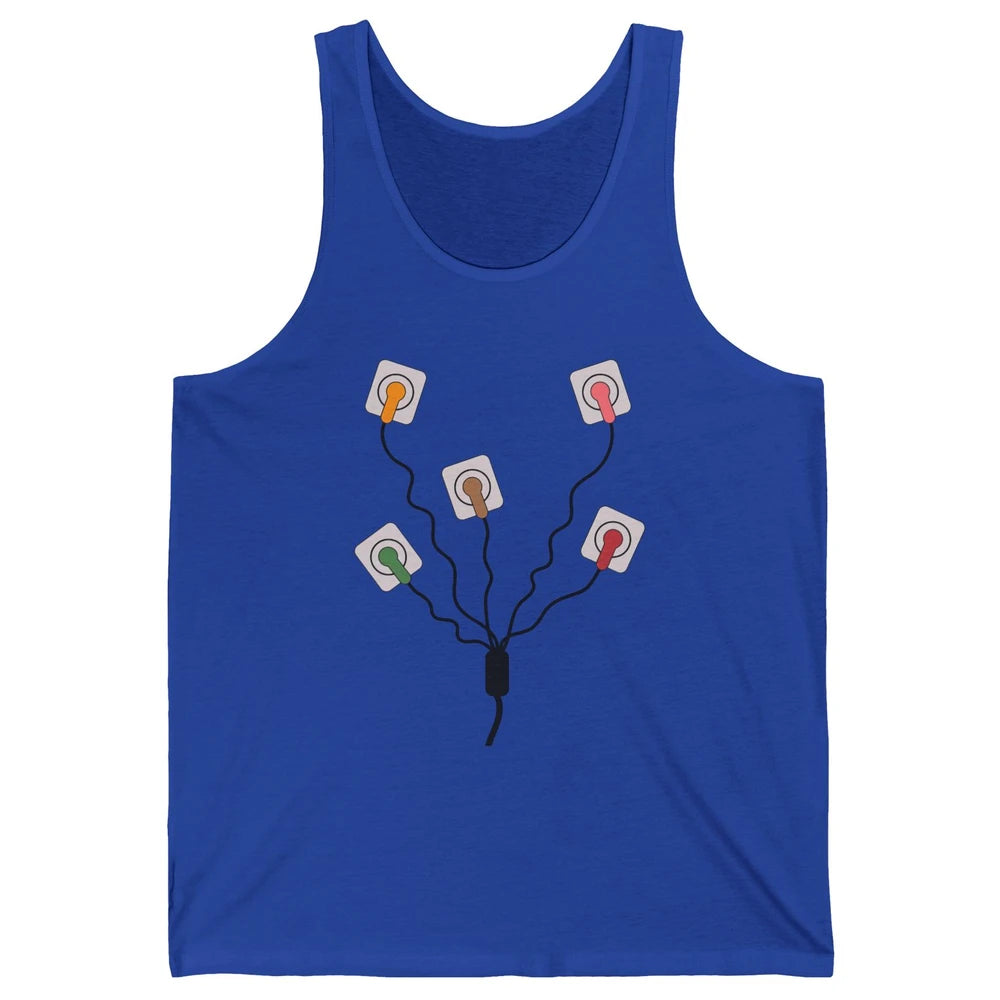 Electrocardiogram EKG Nurse Leads Cheat Sheet Telemetry Tech Unisex Jersey Tank