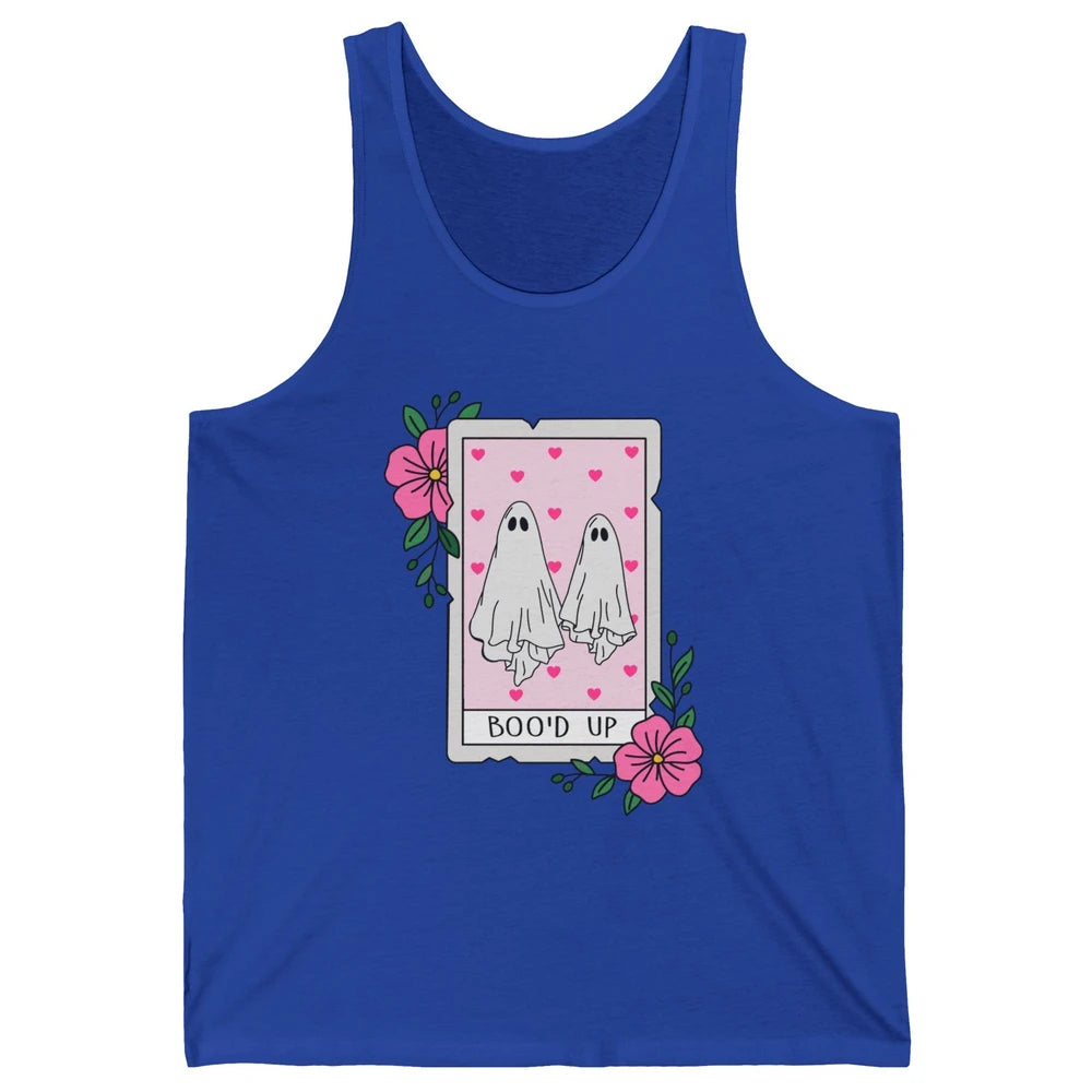Floral Bood Up Tarot Card Valentines Day Spooky Ghost Couple Unisex Jersey Tank