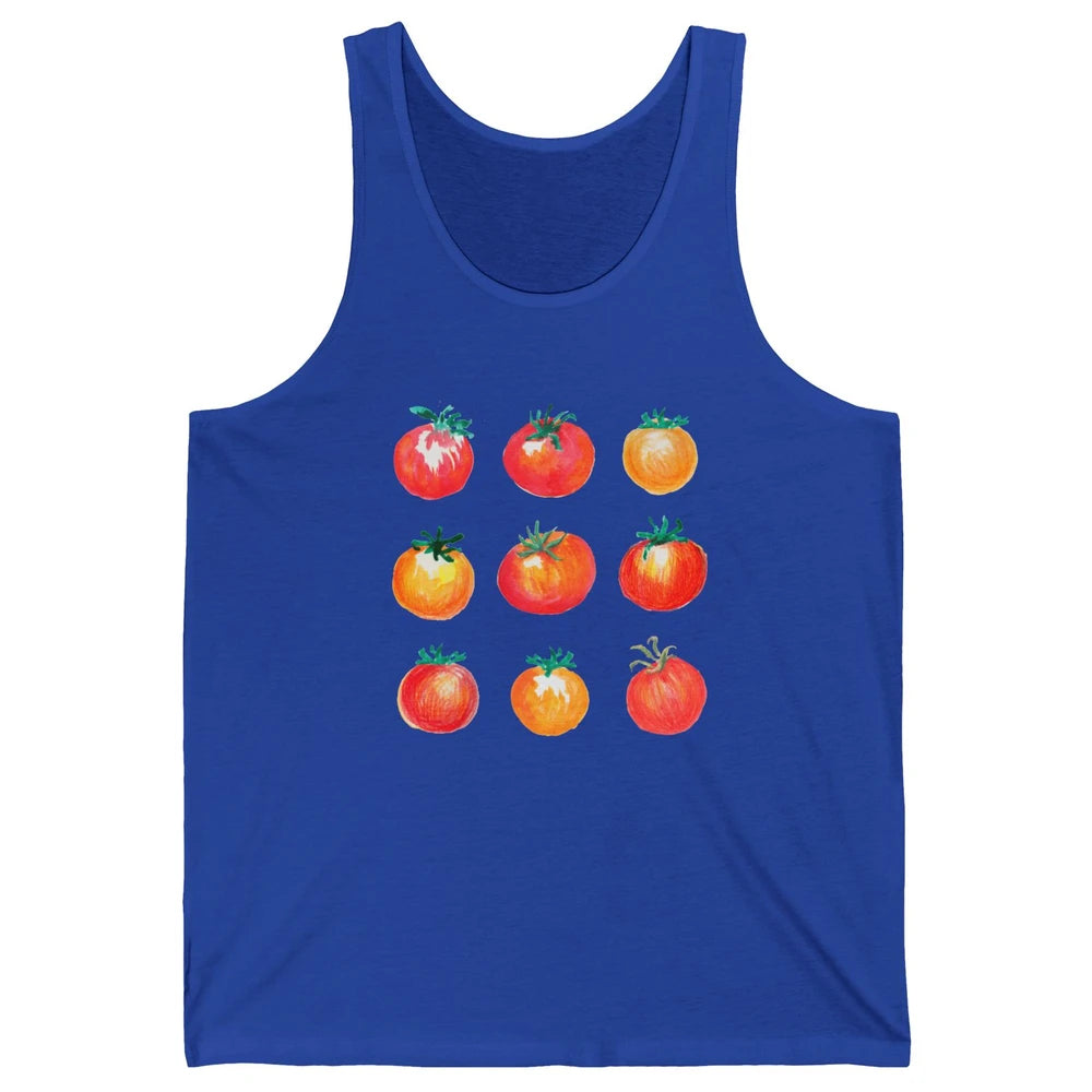 Funny Tomato Pun Hand Draw Tomatoes Watercolor Summer Foodie Unisex Jersey Tank