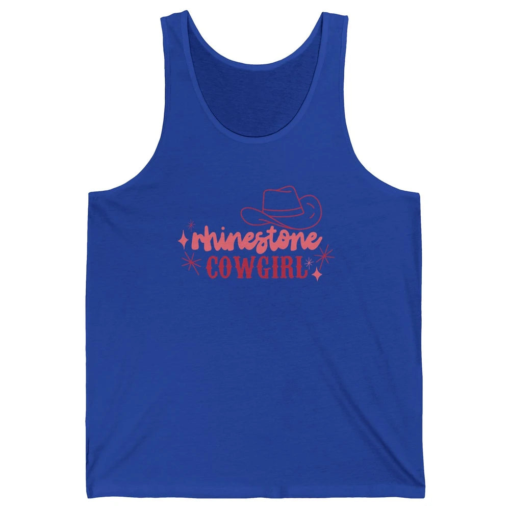 Retro Rhinestone Cowgirl Hippie Western Country Cowgirls Unisex Jersey Tank