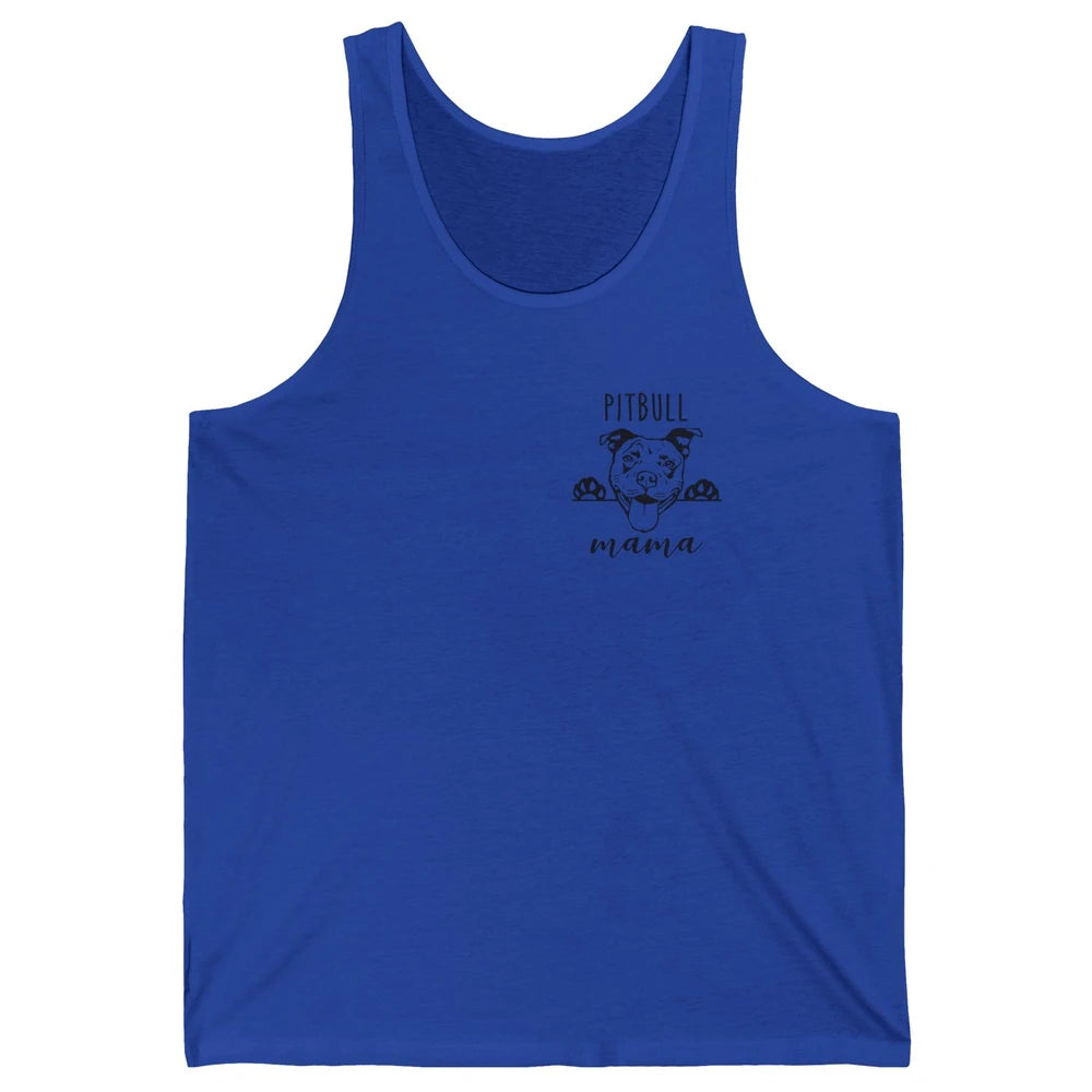 Cute Pitbull Mama Pocket Funny Hiding Dog Pet Mom Lover Unisex Jersey Tank