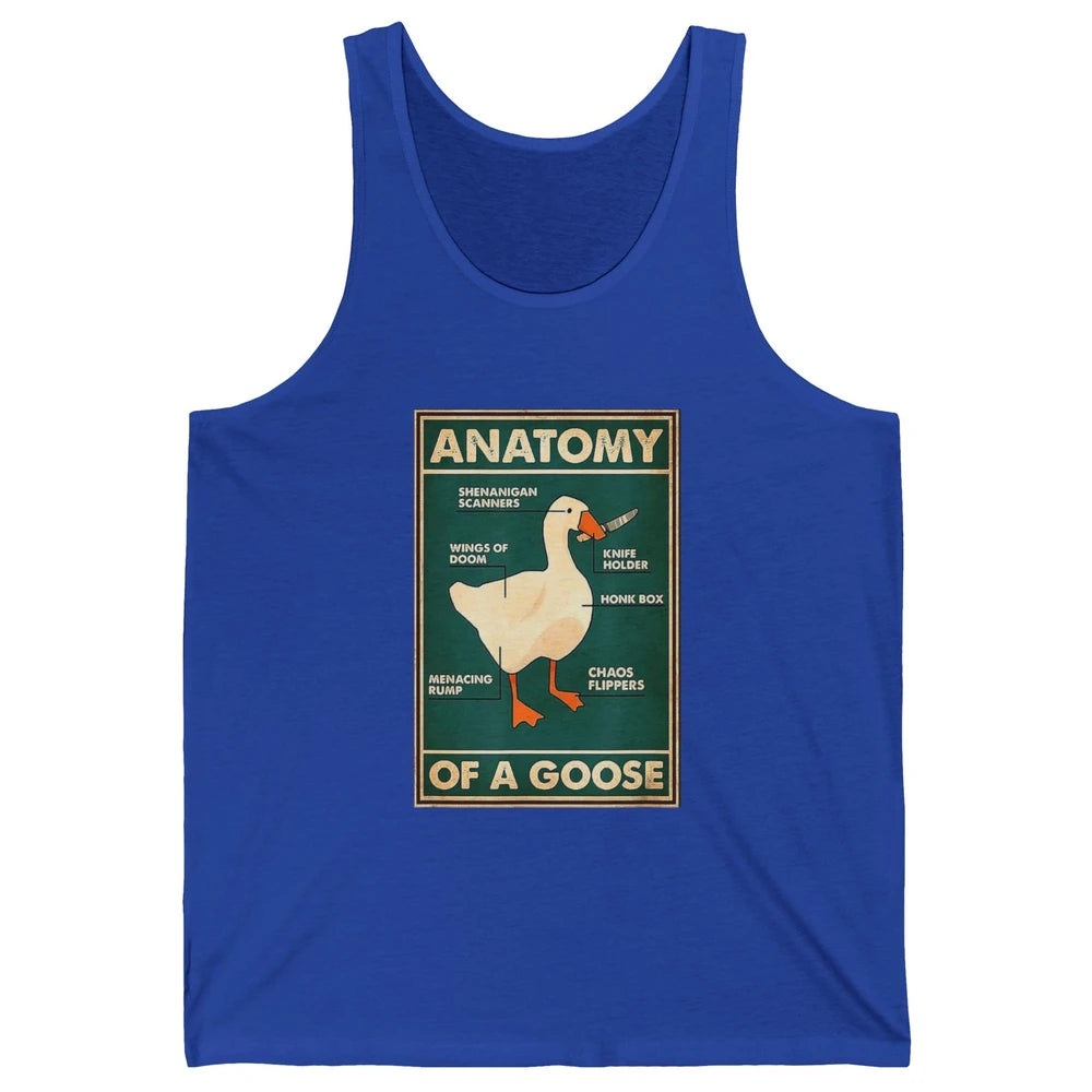 Funny Anatomy Of Goose With Knife Sarcastic Nurse Life Duck Unisex Jersey Tank