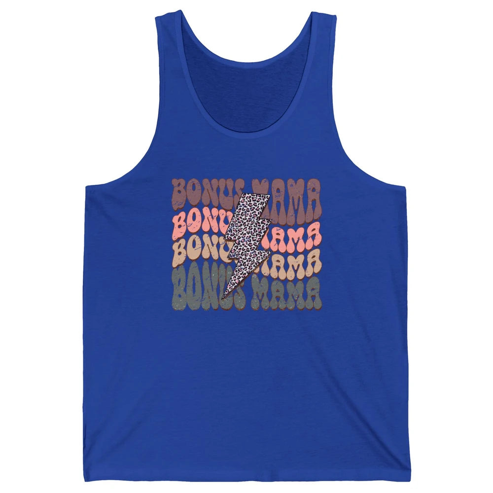 Retro Bonus Mama Leopard Lightning Bolt Western Stepmother Unisex Jersey Tank