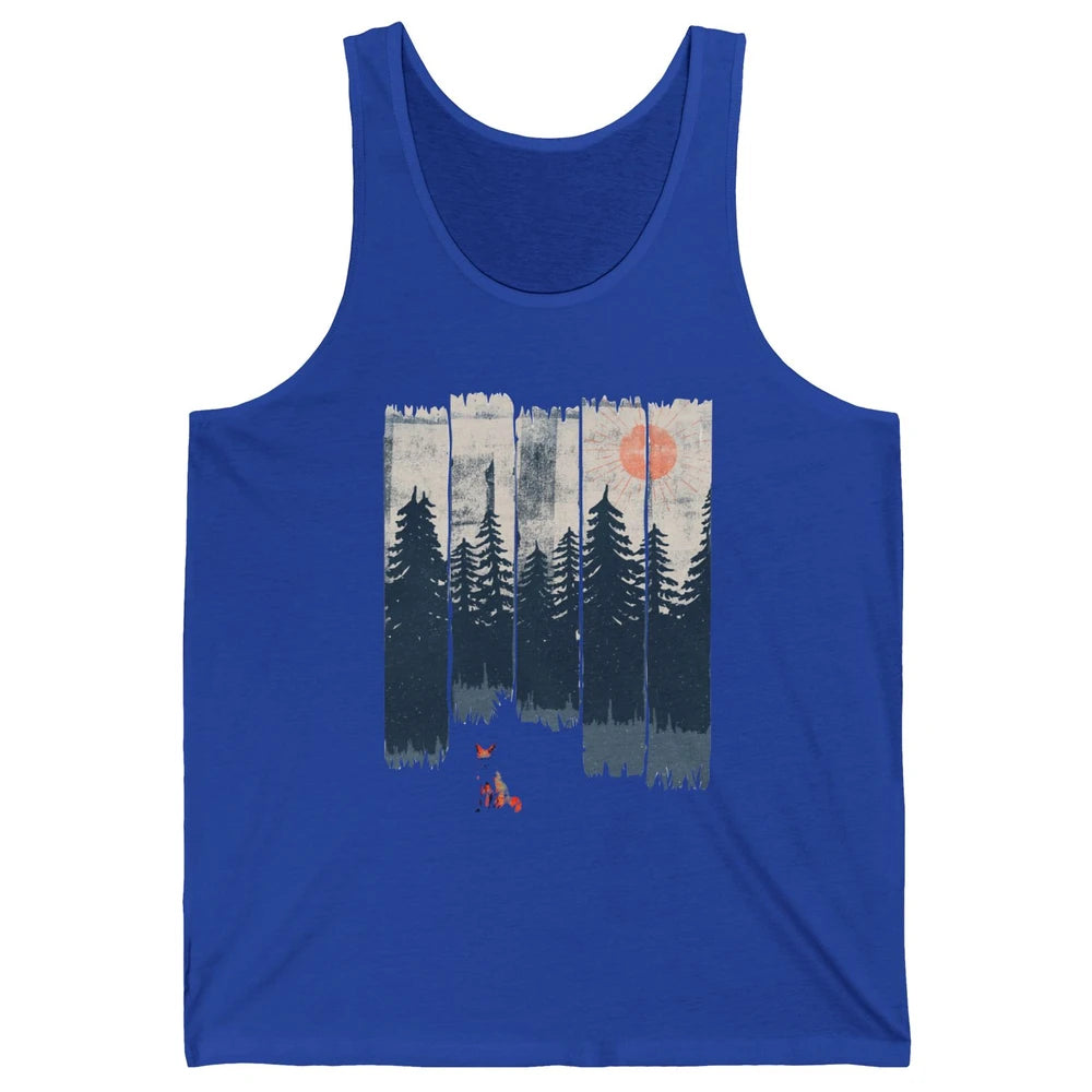 A Fox In The Wild Nature Sunset Wildlife In The Wilderness Unisex Jersey Tank