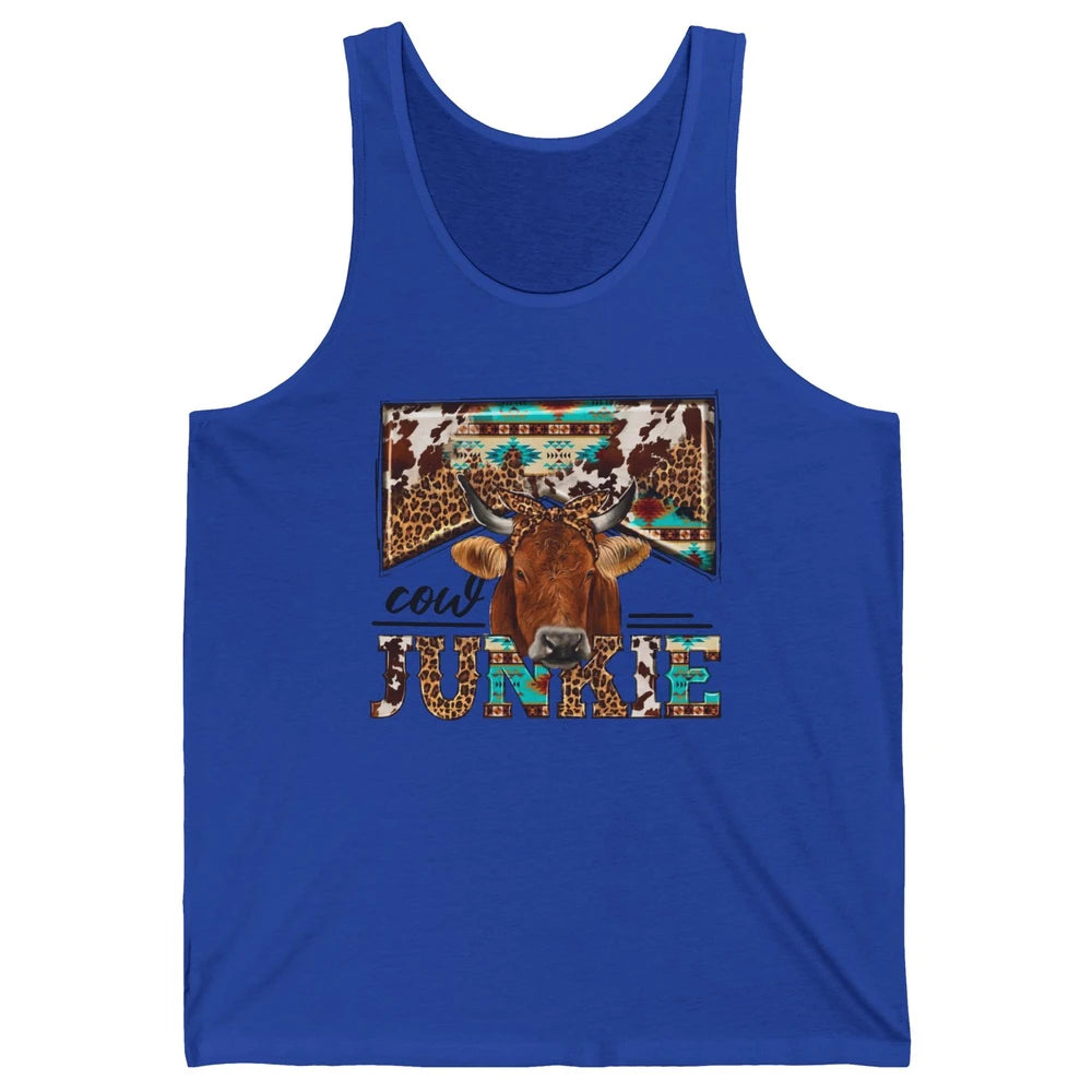 Retro Leopard Bandana Cow Junkie Western Country Farm Animal Unisex Jersey Tank