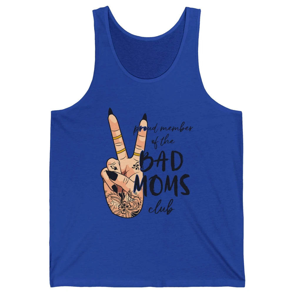Funny Messy Bun Proud Member Of Bad Moms Club Tattoo Leopard Unisex Jersey Tank