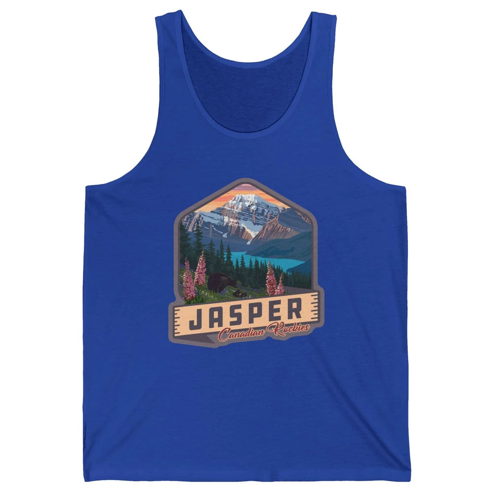 Jasper National Park Canadian Rockies US Parks Camping Unisex Jersey Tank