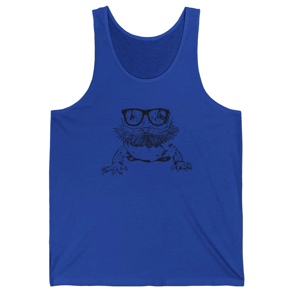 Funny Bearded Dragon Cute Reptile Lizard Nerdy Glass Animal Unisex Jersey Tank