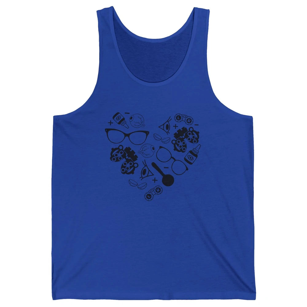 Optometry Ophthalmic Technician Symbols Heart Optician Life Unisex Jersey Tank