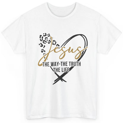 Way Truth Life Bible Verse Christian Jesus God Leopard Heart Classic Unisex T-Shirt