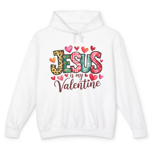 Jesus Is My Valentine Christian Religious Heart Love Bible Verse God Lover Church Unisex Lightweight Hoodie