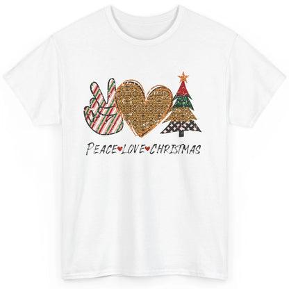 Peace Love Christmas Leopard Merry Christmas Vintage Retro Classic Unisex T-Shirt