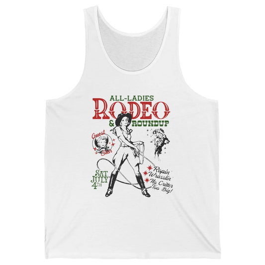 Retro Cowgirl All Ladies Roundup Western Country Rodeo Mom Unisex Jersey Tank